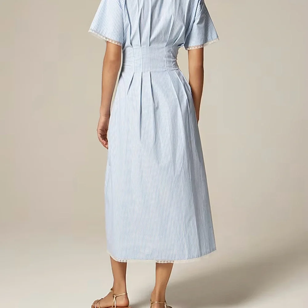 J. Crew Wren lace-trim shirtdress in stripe NWT